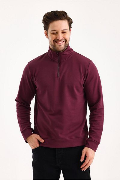FİHA Jumătate de fermoar și pernă laterală Sweat - MAUVE WINE