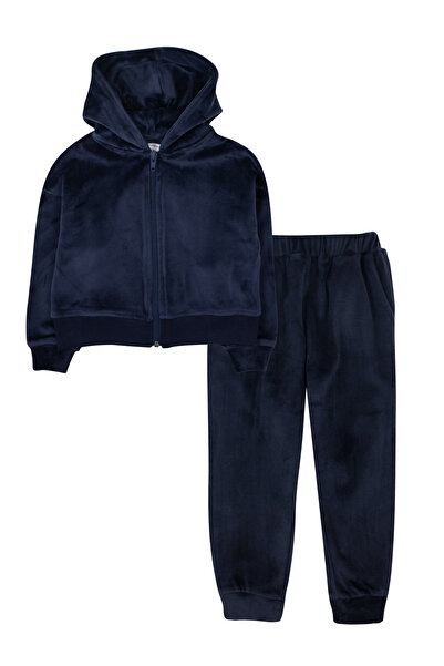 Mavipink Σετ Παιδική Φούτερ Γαλλική Velvet Hooded - Με φερμουάρ