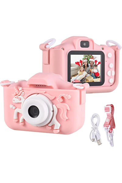 Dynego Mp3 Çocuk Dijital Fotoğraf Makinesi Video Kamera Çift Kameralı Ve Full...