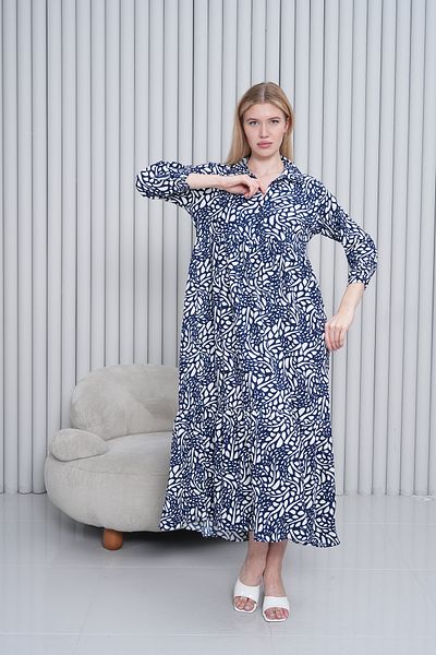 Miss Dünya Lissa Women's Shirt Collar Buttoned Long Woven Dress