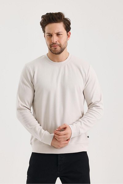 FİHA /9107-Unisex Zero Collar Sweat - Stone