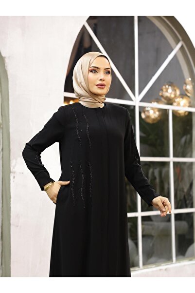 ELBİSHE Stone Patterned Hijab Ferace