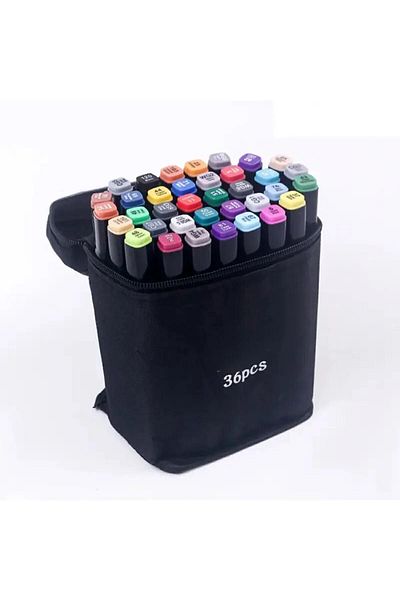BEYZANA Professional 36-Piece Marker Paint Pen Set - with Bag