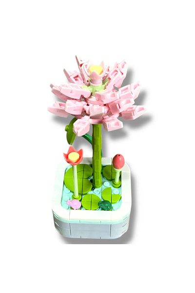 DOSTOYS 134 Pieces Lotus Flower Building Kit - Realistic and Decorative Building Toy