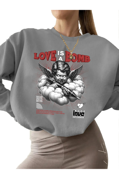 DogFish Hanorac unisex gri pentru bărbați - Decolteu tip crew, 3 fire, cu șnu...