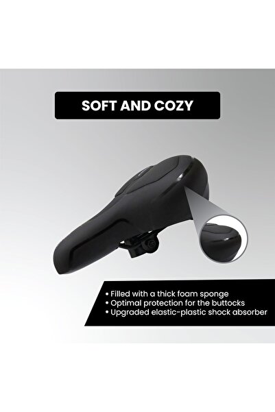 Endless Wide Cycle Seat With Reflective Strip | Pu Material | Shock Absorbing | Universal