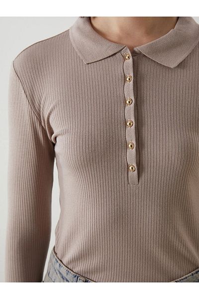 LC Waikiki Lcw Vision Polo Neck Textured Women's T-Shirt