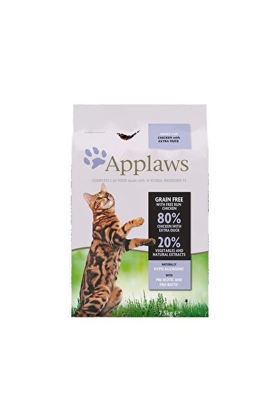 Applaws طعام القطط الجاف بالدجاج مع البط الإضافي، 7.5 كجم