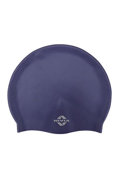 Nivia Classic Swimming Cap | Unisex | Navy  Blue, Free Size |Elastic | Silicone | Swimming Cap | Swim Cap
