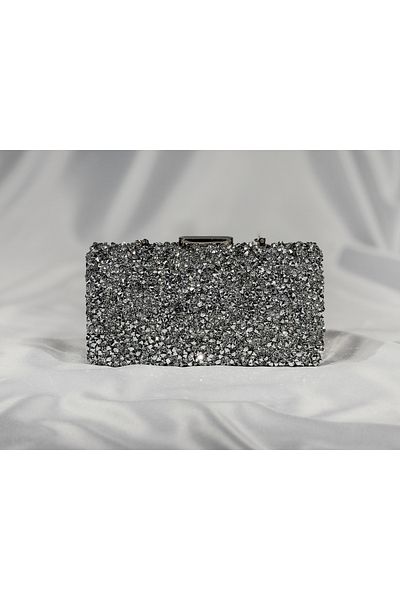 Store Sparkling Silver Stone Evening Dress Bag