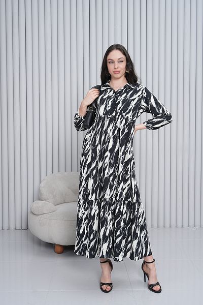 Miss Dünya Lissa Women's Shirt Collar Buttoned Long Woven Dress