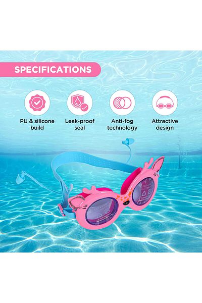 Endless Children Swimming Goggle with Anti-Fog & UV Protection | Pink | Silicon, PU | Leak Proof