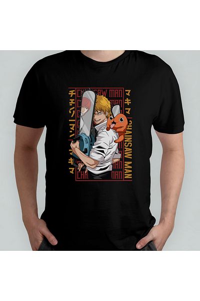 Pixxa Μπλουζάκι Chainsaw Man Crew Neck 100% βαμβακερό - Μοντέλο 12