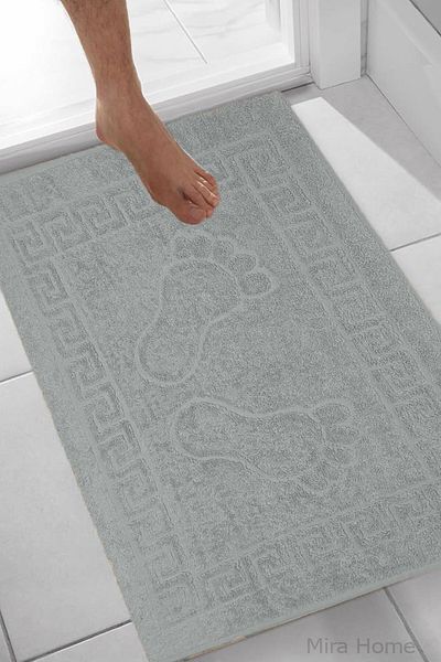 Mira Home Colorful 100% Cotton 2-Piece Bathroom Foot Towel - 50X70 cm Menom