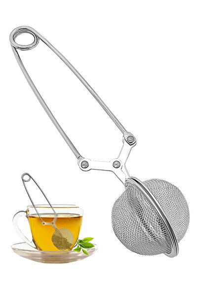 NOYİSKA Paslanamaz Çelik Teleskopik Uzun Top Şekilli Çay Bitki Çayı Süzgeci Ç...