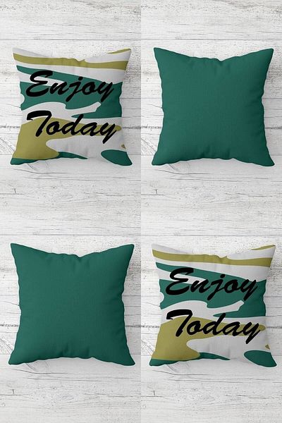 Pelangi Enjoy Today - Hidden Zippered Written Throw Pillow Sofa and Pillow Set (4Pcs)