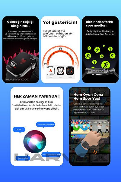 HARVOX Watch 10 Pro+ Akıllı Saat Iphone Ve Android Tüm Telefonlara Uyumlu