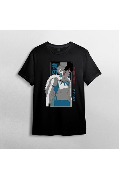 Pixxa Μπλουζάκι Princess Mononoke Ghibli Miyazaki με μοτίβο 100% βαμβακερό με λαιμόκοψη - Μοντέλο 1