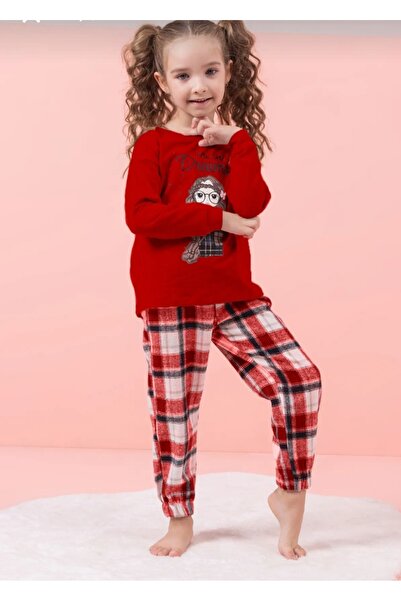 DMB BOYS & GIRLS DMB Kırmızı Kız Çocuk Pijama Takımı
