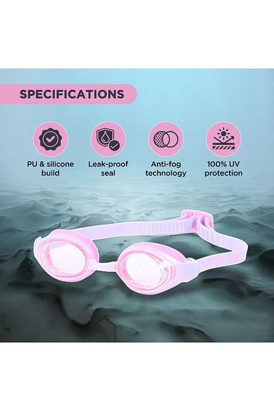 Endless Stylish Swimming Goggle with Anti-Fog & UV Protection | Purple | Silicon, PU | Leak Proof | One Size