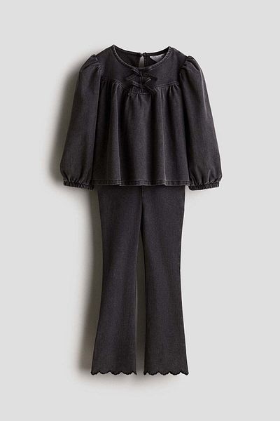 H&M 2-piece denim-look jersey set