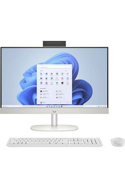 HP All-in-One (2024) Desktop AMD Ryzen 7-7730U 23.8inch FHD 512GB SSD 8GB RAM Shell White