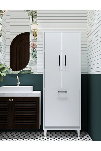 TETTO ELAGANTE Menekşe 2 Kapaklı Çok Amaçlı Kirli Çamaşır Sepetli Dolap