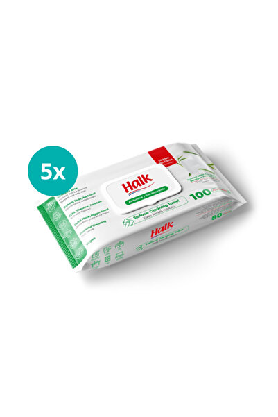 Halk Yüzey Temizleme Mendili 100 Yaprak x 5 Paket