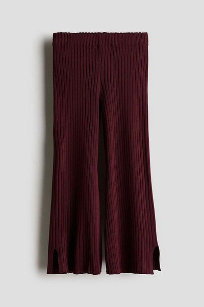 H&M Flared rib-knit trousers