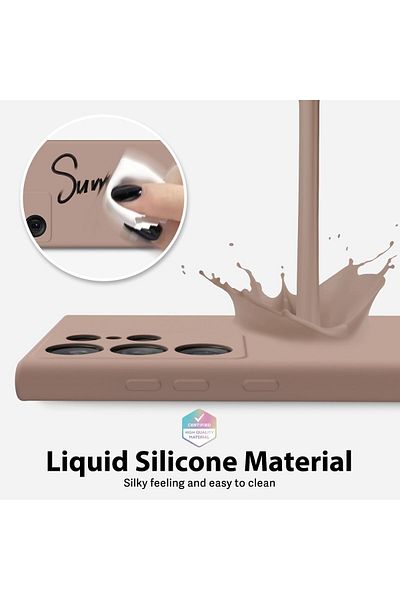 AWH Galaxy S24 Ultra Liquid Silicone Case, Soft Rubber Gel, Slim TPU Matte Design, Camera Cover