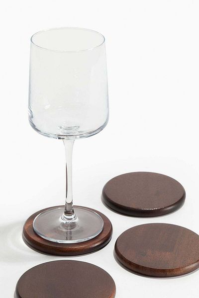 H&M 4-pack wooden coasters