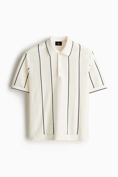 H&M Regular Fit Pointelle-knit polo shirt