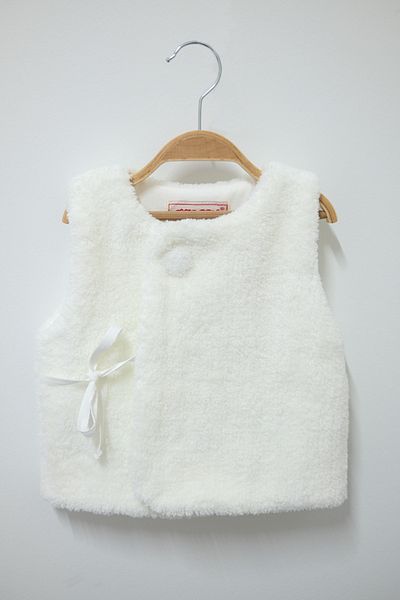 Aressy Ecru Welsoft Baby Vest Children's Seasonal Vest Combed Cotton Lined Waistcoat
