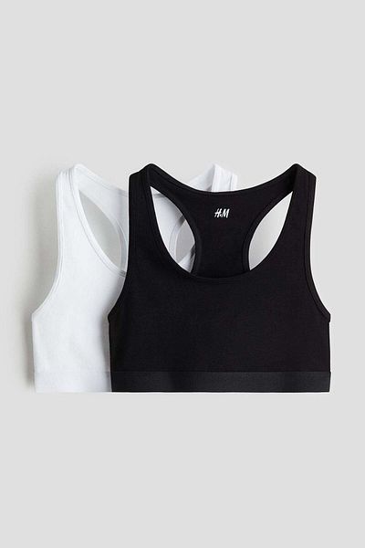 H&M 2-pack cotton jersey crop tops