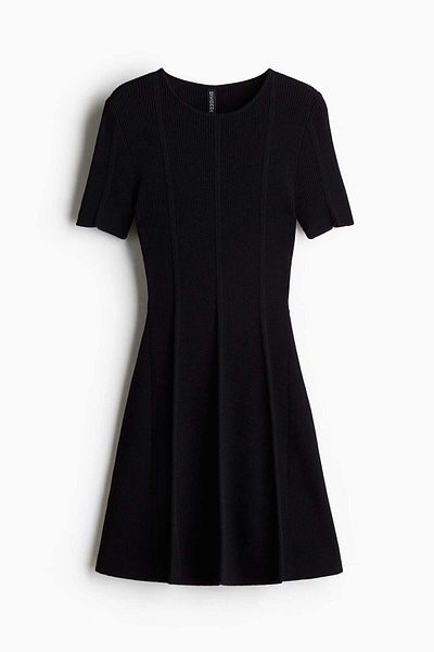 H&M Rib-knit flared-skirt dress