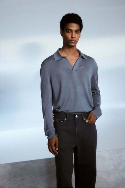 H&M Regular Fit Fine-knit polo shirt