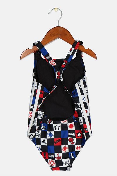 adidas X Marvel Toddlers Girl One Piece Swimsuit, Black