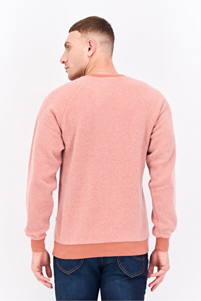 Feat Men Crew Neck Solid Long Sleeves Sweatshirt, Rust