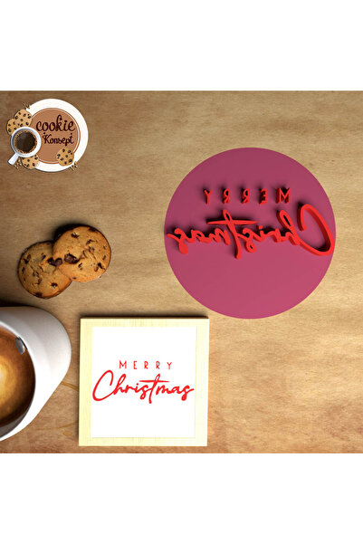 CookieKonsept قالب كوكي مطبوع عليه عبارة Merry Christmas Concept - ختم # 2
