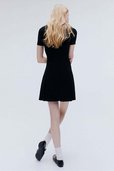 H&M Rib-knit flared-skirt dress