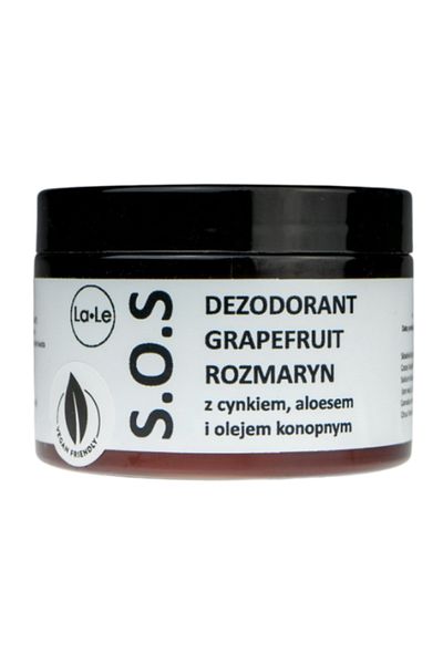 LA-LE La-Le SOS deodorant - grapefruit, rozmarýn se zinkem, aloe vera a konopný olej, 150 ml