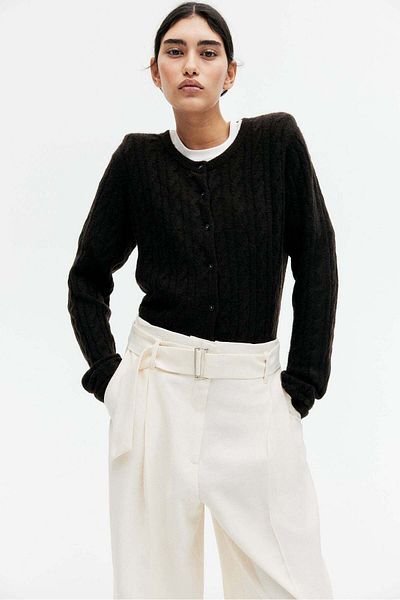 H&M Wide belted trousers