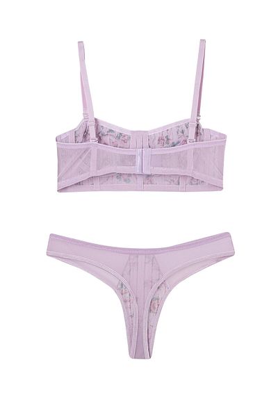 Cansoy Set sutien fără cupă liliac cu imprimeu floral (693T)