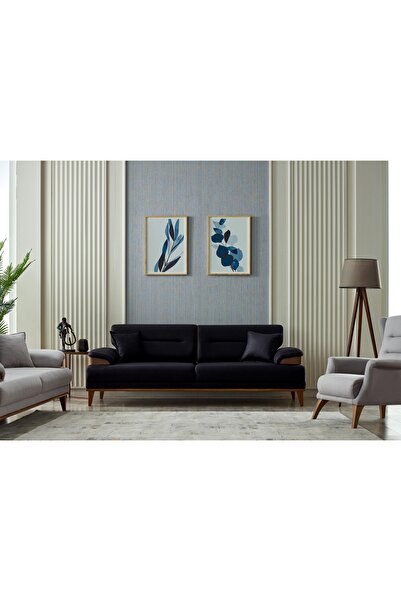 KUMSSHOP Oturma ve Salon için Açılır kapanır fonksiyonel ahşap gürgen kasa süngerli Oturma Koltuk Takımı