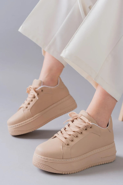 Ernixs Moda حذاء لوك نود الرياضي ذو الأربطة ونعل عالٍ عالي الجودة للنساء