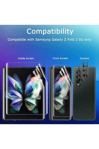 AWH Flexible TPU Screen Protector, 2 Packa Front & 2 Inside, 2 Tempered Glass Camera Lens Protectors