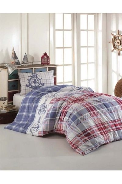 Kristal Set cuvertură de pilota Ranforce 100% bumbac-Albastru Marin