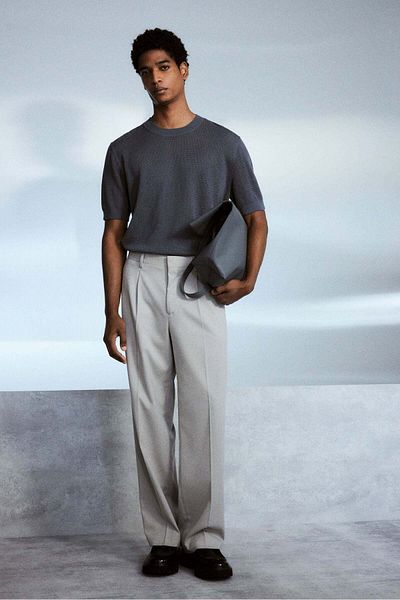 H&M Regular Fit Hole-knit T-shirt