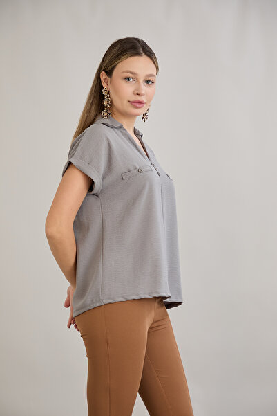 HOFY Μπλούζα με γιακά με κουμπιά