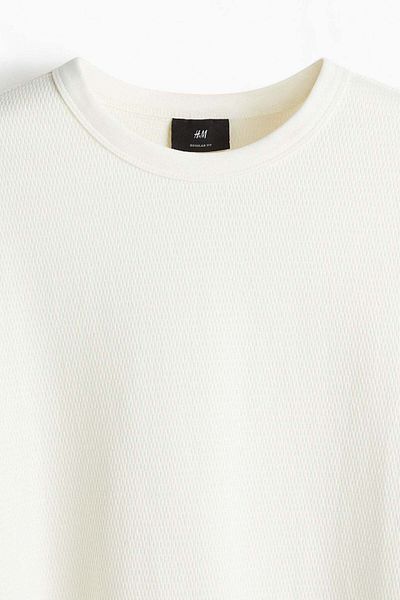 H&M Regular Fit Waffled T-shirt
